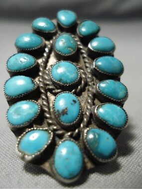 Vintage Navajo Cluster Ring Size 7 1/2